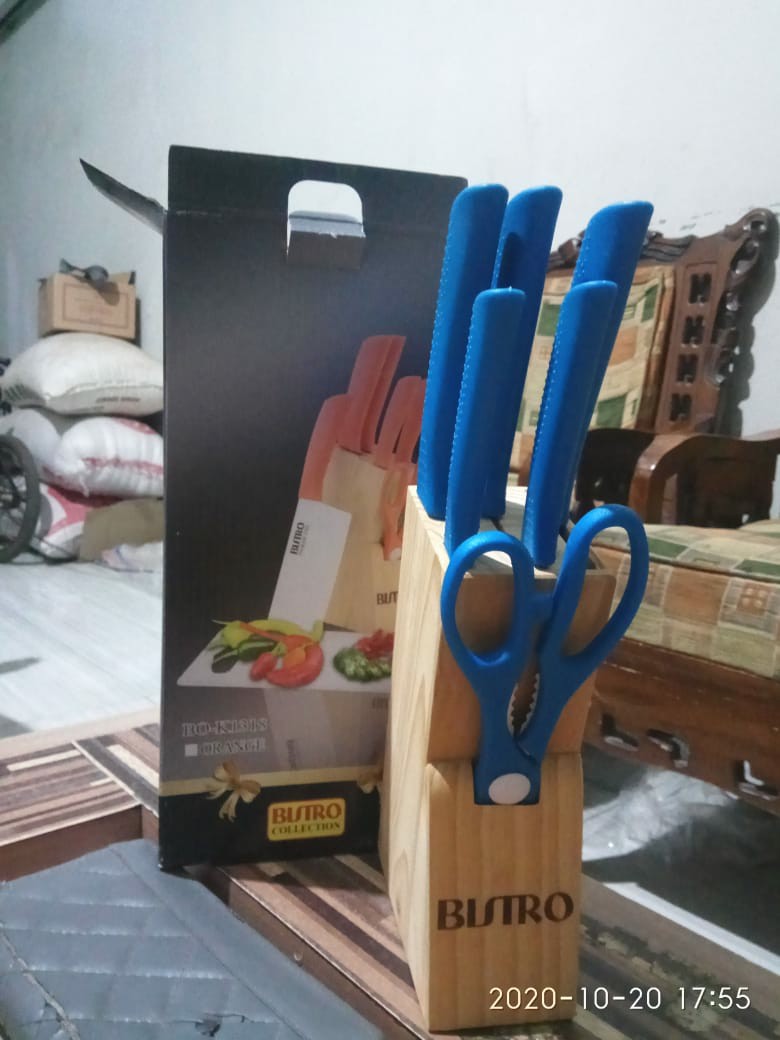 Bistro Bo1318 Pisau Set Stainles Gagang Warna