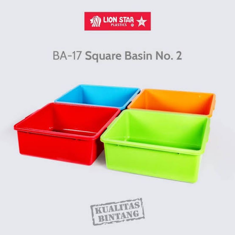 Lion Star BA-17 Baskom Persegi No.2 (36 x 28,5 x 12,5cm) Litter Box Kucing