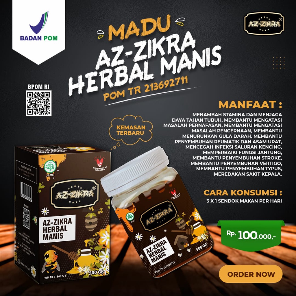 

Madu Azzikra Az-Zikra Herbal Super Asli 500 Gram