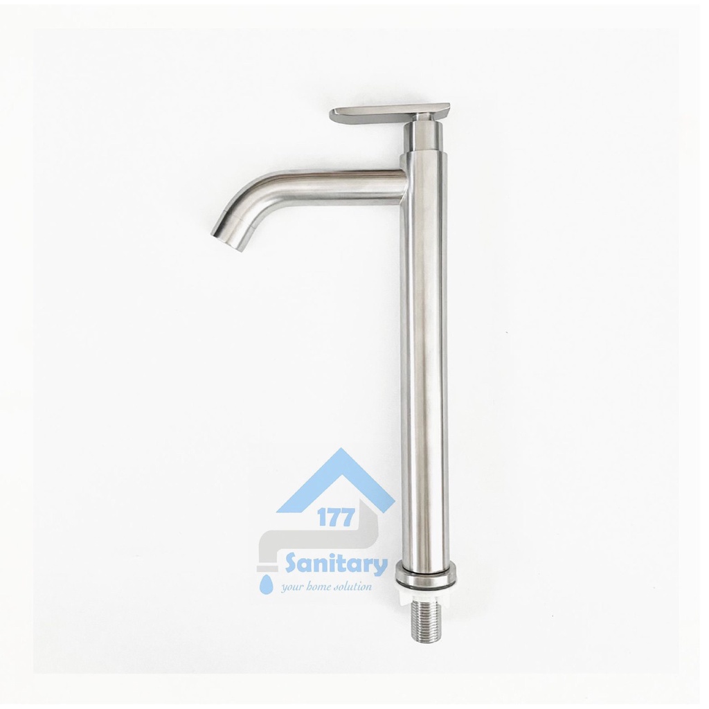 Kran wastafel tinggi Stainless 304 minimalis 16D- keran air tall stenlis washtafel cuci tangan sink tebal panjang bathroom /G21A