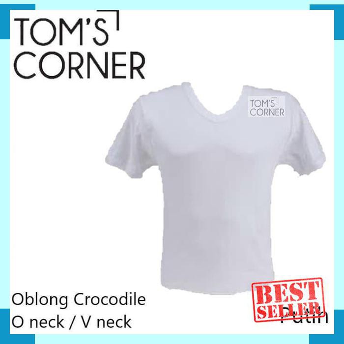 Mantul Kaos dalam Crocodile | kaos oblong pria Putih | O neck V neck - Putih- L - V neck 817