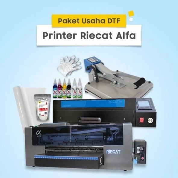 Paket Mesin DTF Riecat Alfa + Oven + Mesin Press | Mesin Cetak Kaos | Printer Transfer Film