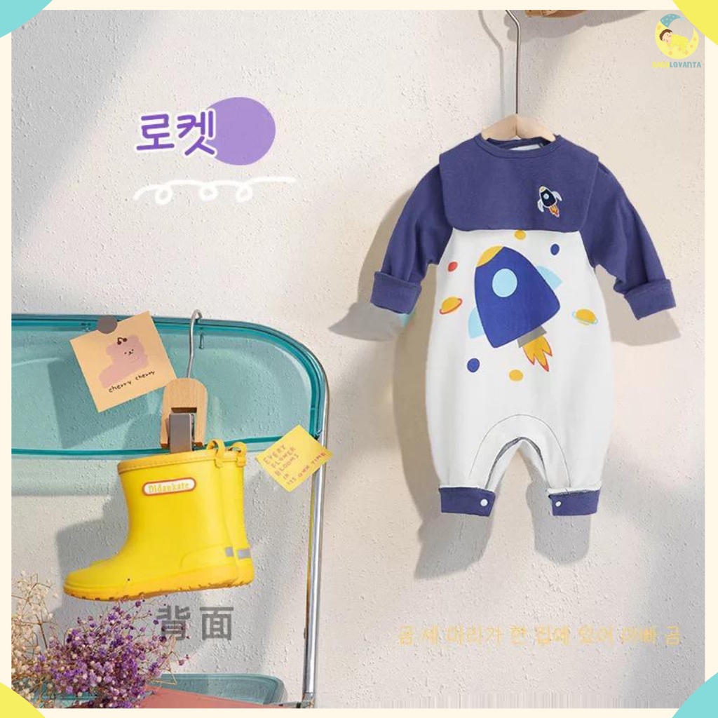 [COD] jumper panjang bayi PREMIUM 0-2 Tahun TERMASUK BIP/ jumper bayi baju tidur bayi import koream motif ROKET/Babylovanta