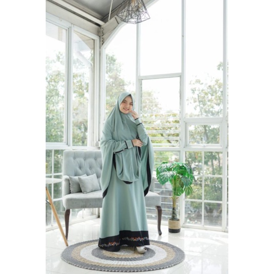 Gamis almira set hijab free cadar premium dress