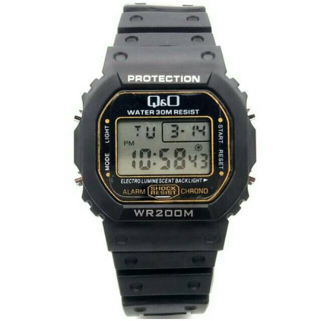 PALING MURAH JAM TANGAN ANAK PRIA LAKI WANITA JAM QQ QNQ Q&Q Q Q BLACK DIGITAL RUBBER