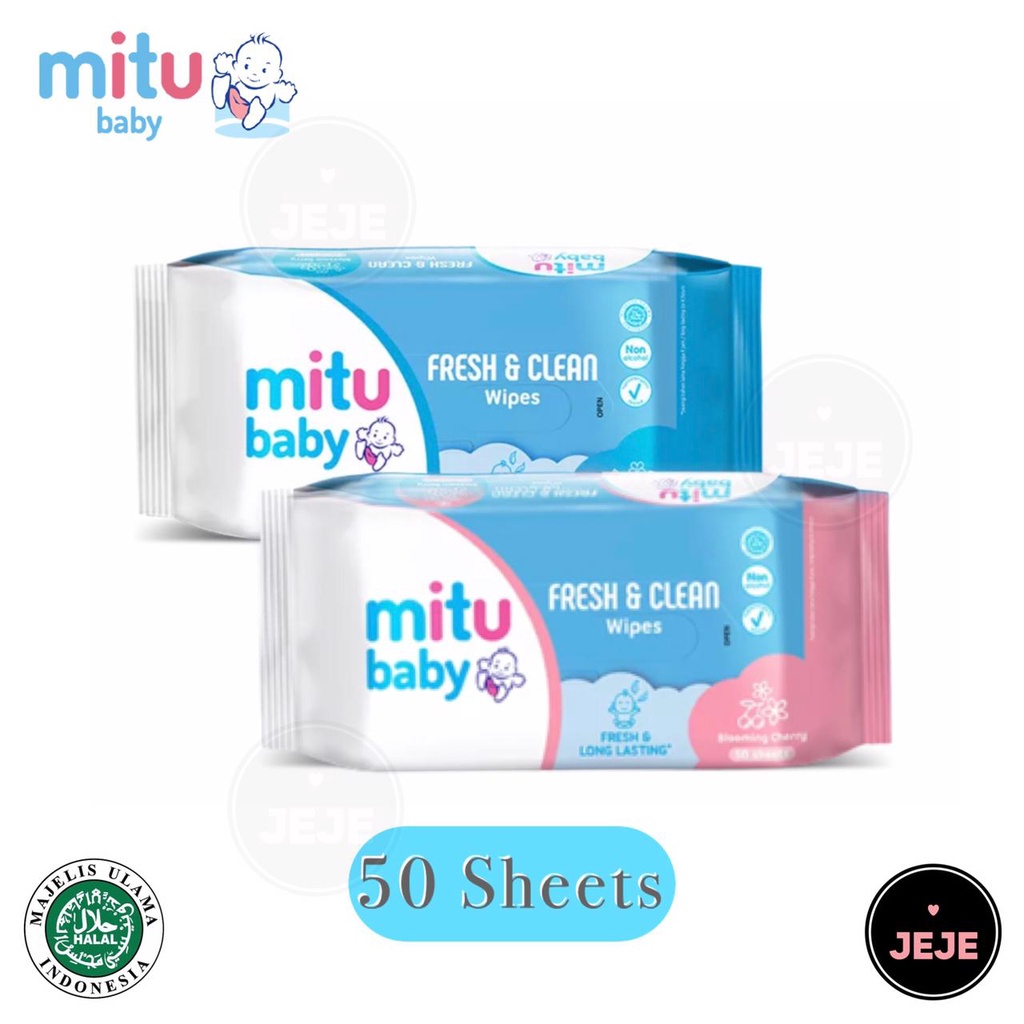 MITU Baby Tisu Basah Fresh &amp; Clean Wipes |  Tissue Blossom Berry Cherry Rose Fressia 4s / 10s / 50s