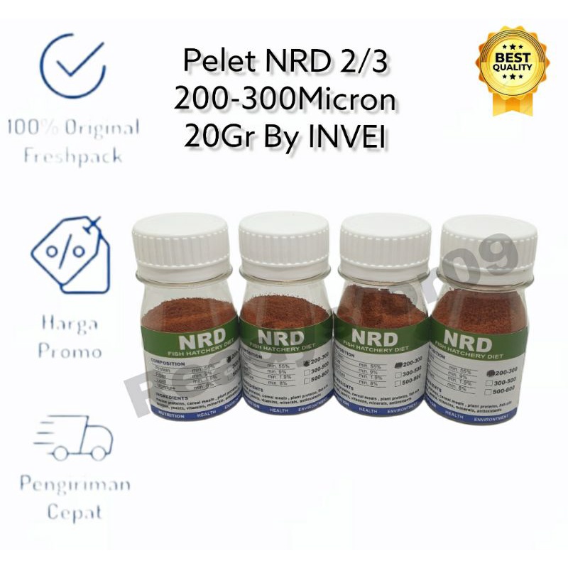 Pelet NRD 200-300 / Pelet NRD 2/3 Original Pakan Burayak Ikan Hias 20gr