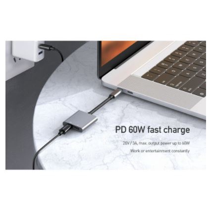 MCDODO CA-7550 AUDIO ADAPTER TYPE C TO TYPE C CHARGING + AUDIO + CALL