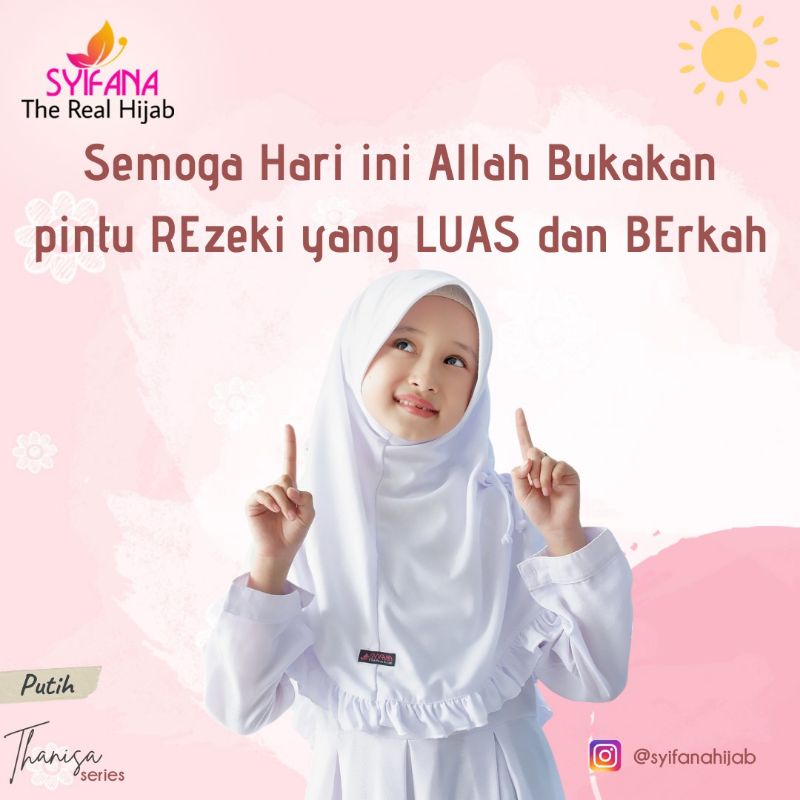 Kerudung Syifana Thanisa Jilbab Sekolah dan Ngaji Instan Hijab Khimar Anak Tanggung Lucu dan Cantik 