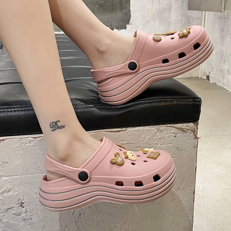 littlekiddoss SH2241 Sendal Selop Wedges Wanita Import Sandal Clog Jibblitz Jiblitz BKK Sendal Fuji Kekinian Sendal DIY EVA Sendal Baim Clog Wanita