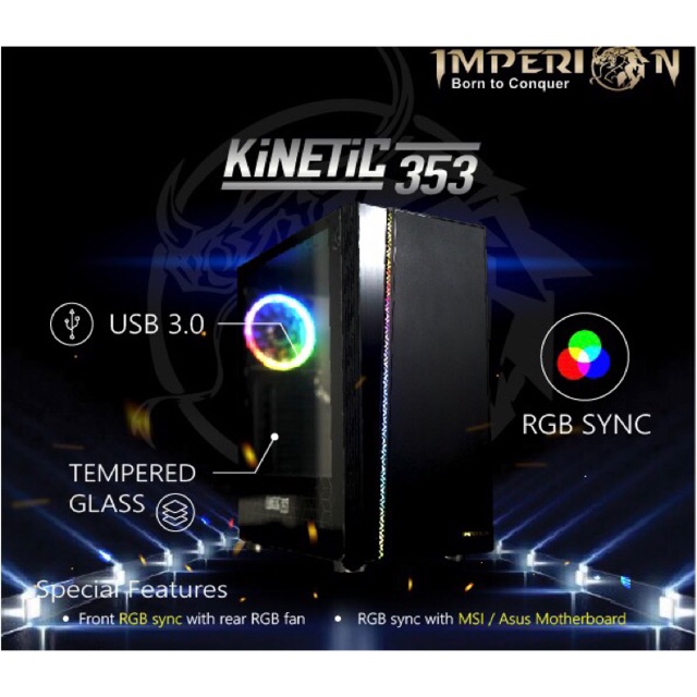 CASING GAMING IMPERION KINETIC 353 bonus 1 Rainbow fan