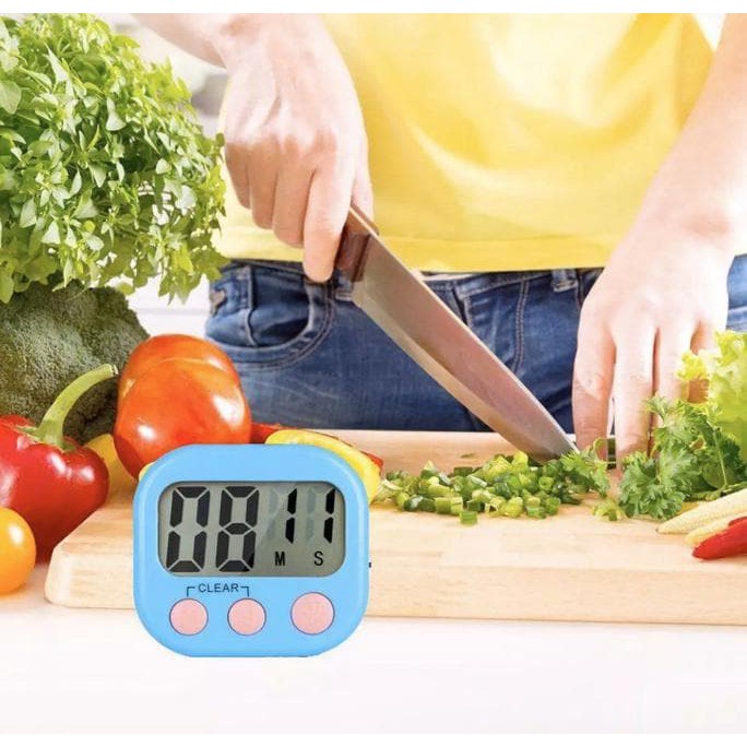 Digital Kitchen Timer Masak Magnet JAM ALARM STOPWATCH Dapur Masak