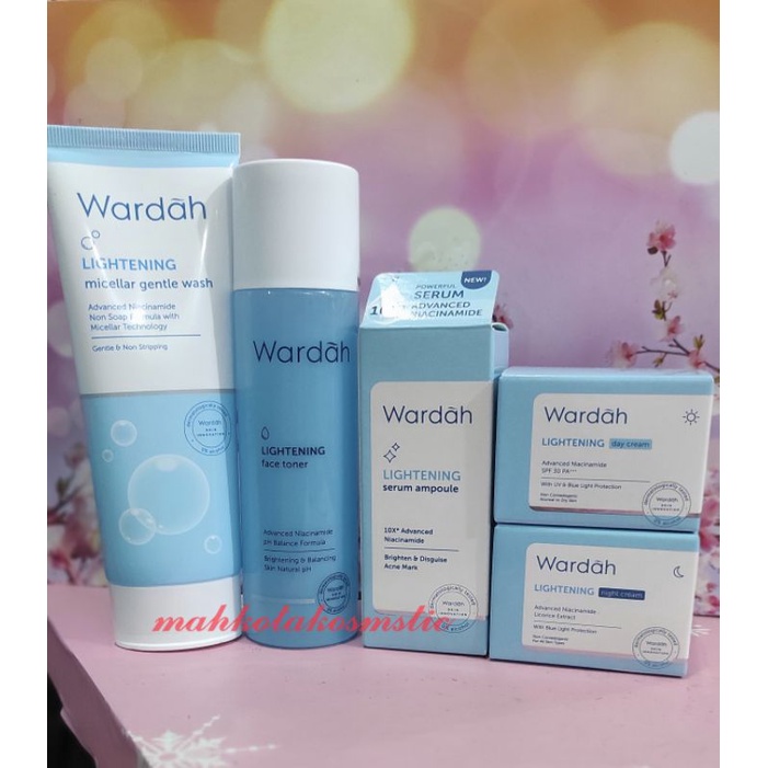 (COD) WARDAH PAKET GLOWING LIGHTENING SERIES ISI 5