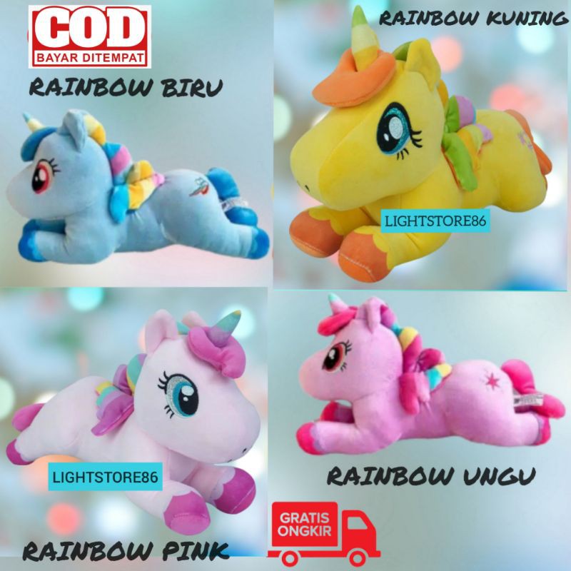 Boneka Kuda Unicorn Classie Wing Rainbow My Little Pony Bahan Soft Ukuran 33 Cm