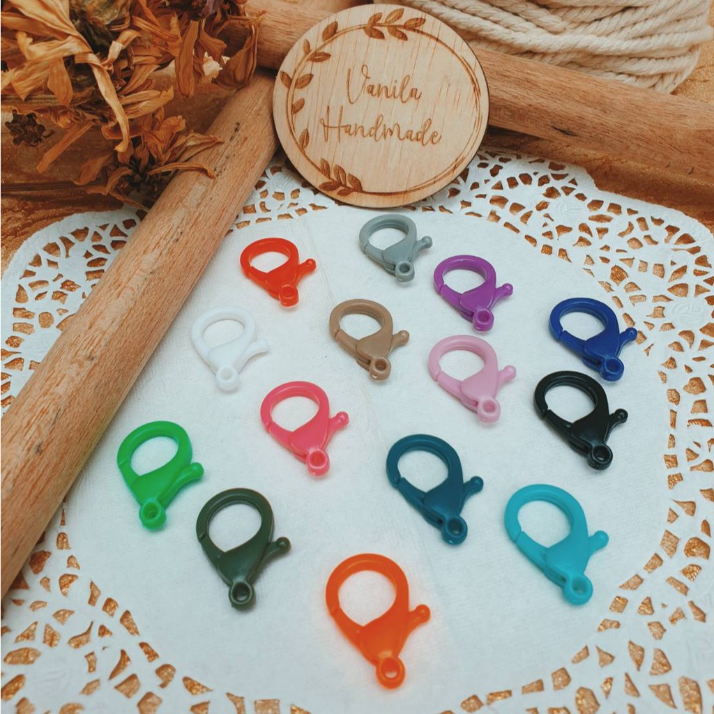 Kait Konektor Rantai Kalung Masker Bahan Plastik Akrilik Bentuk Lobster 25mm