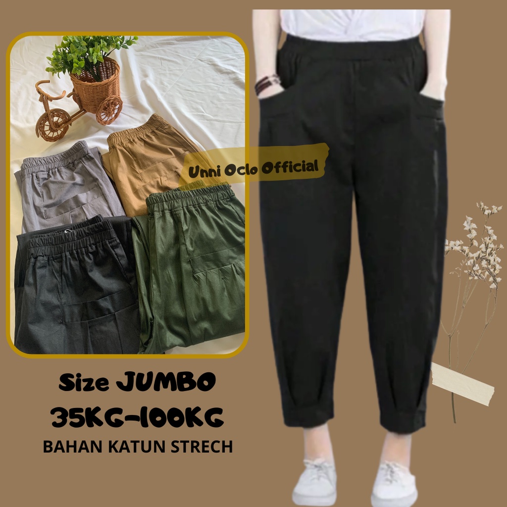 Haruka Pants Wanita Big Size BB 35-100 KG / Celana Wanita Bahan Katun Stretch / Baggy Pants Saku Depan / Nore Harem Pants Premium / Celana Wanita Original Kekinian / Hinata Pants / Sasha Pants Jumbo / Korean Crop Pants