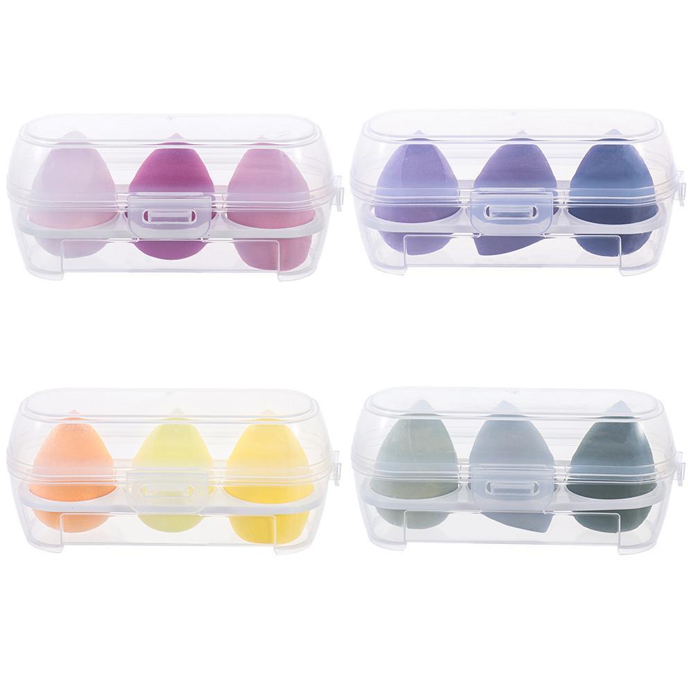 R-flower 3Pcs/Box Spons Makeup Blender Alat Kosmetik Make Up Multi Shapes Foundation Blending Sponge