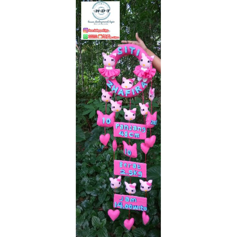 BAYAR DI TEMPAT (COD)DEKORASI DINDING NAMA DAN TANGGAL LAHIR HELLO KITTY