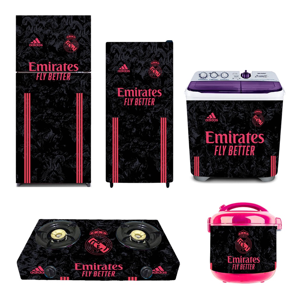 Sticker Kompor/Kulkas 1 Pintu/Kulkas 2 Pintu/Mesin Cuci/Ricecooker Motif Real Madrid Emirates