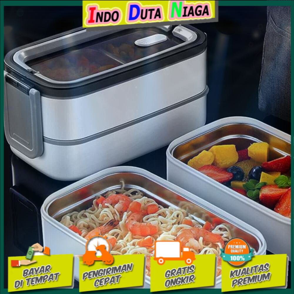 EUJJ Kotak Makan Bento Lunch Box Stainless Steel - J274