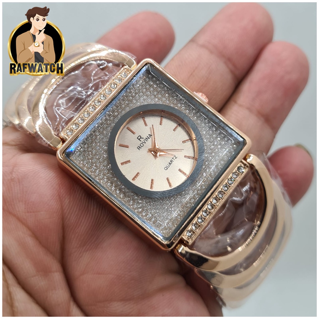 Grosir Jam Tangan Wanita Fashion Rantai Rovina TA01 Rantai Stainless Jam Mewah Formal Permata