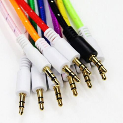 Kabel AUX 3.5mm Audio Jack Speaker Handphone Model Tali Sepatu Male to Male