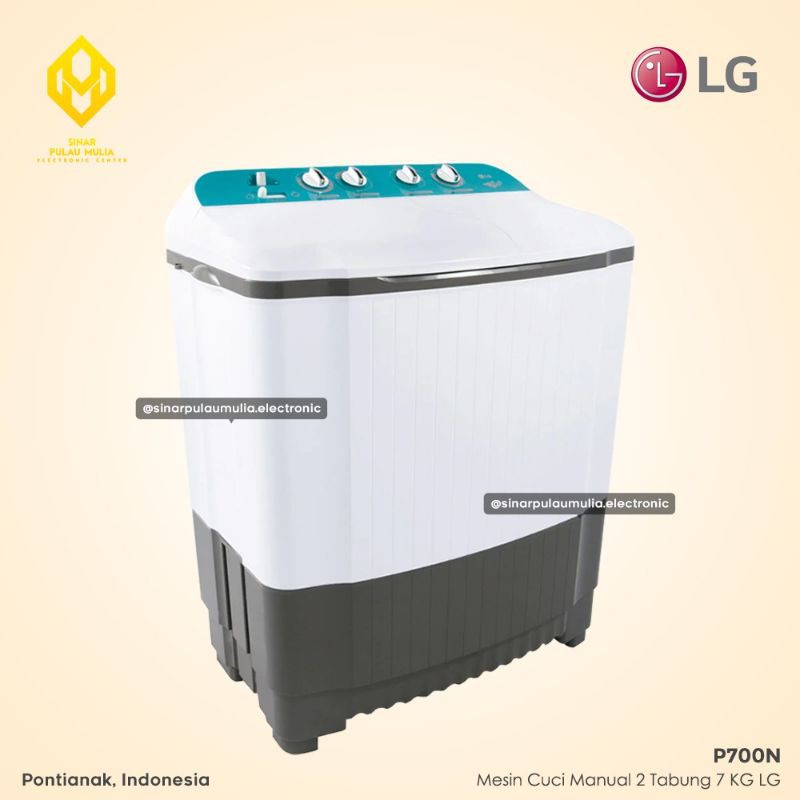LG Mesin Cuci Manual 2 Tabung 7 KG [3 Program Pencucian] - P700N / P 700 N / P 700N