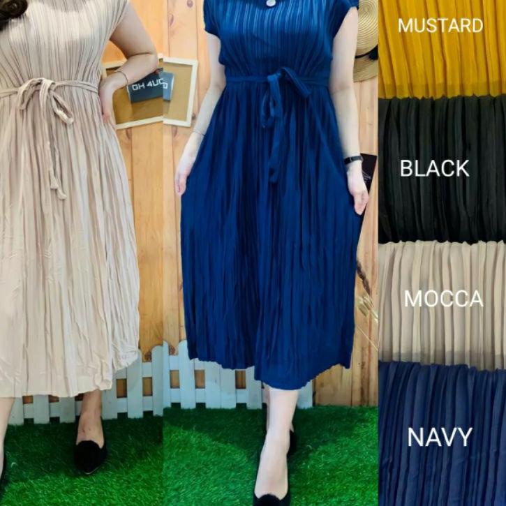 Sudah READY.. DASTER PLISKET /MIDI DRES REMPEL JUMBO MODEL TERBARU