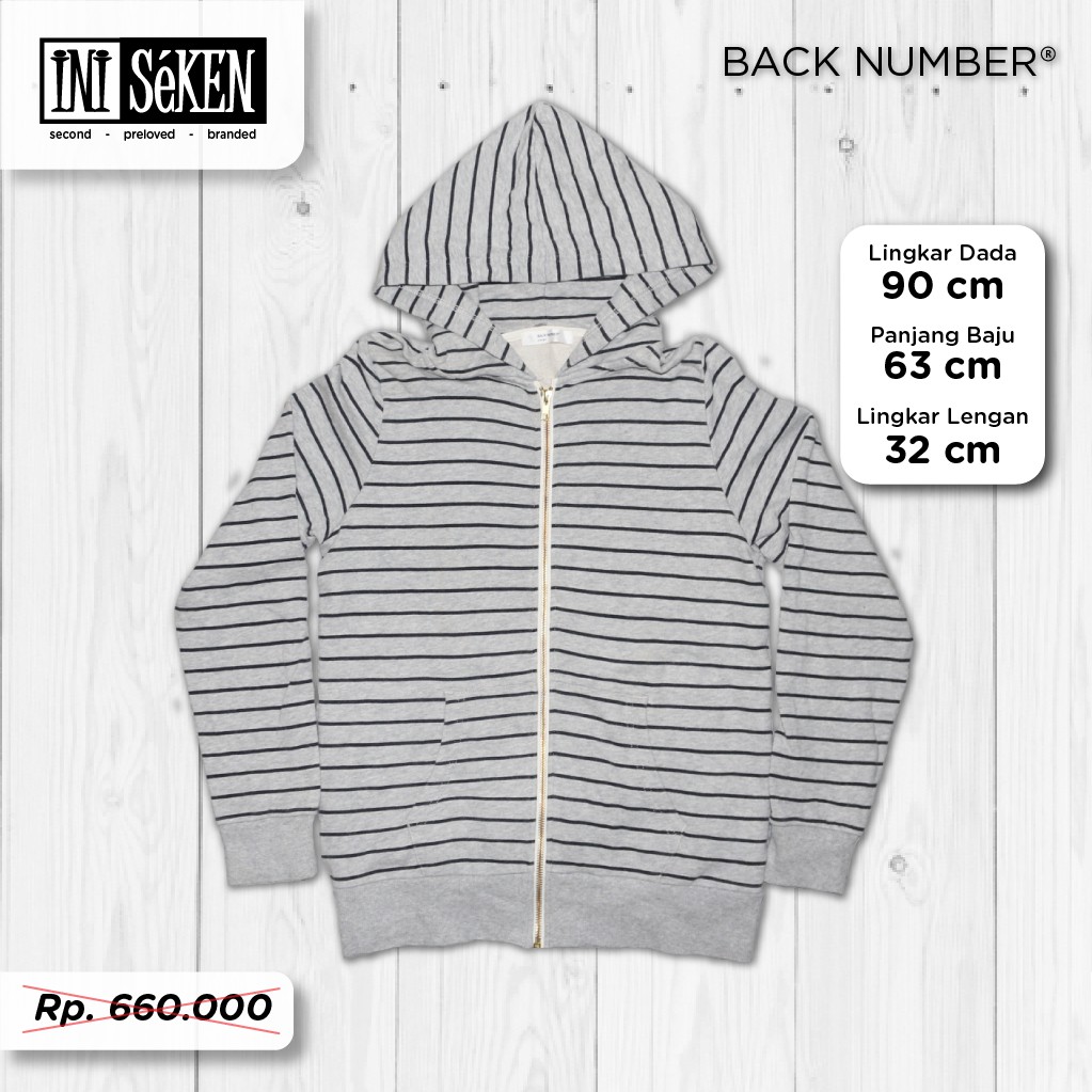 Jaket Zipper Hoodie BACK NUMBER Original Size L