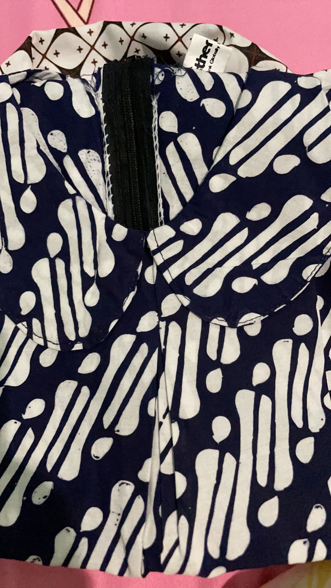 Blus  Batik Cap Navy Murah Blus Anak Perempuan