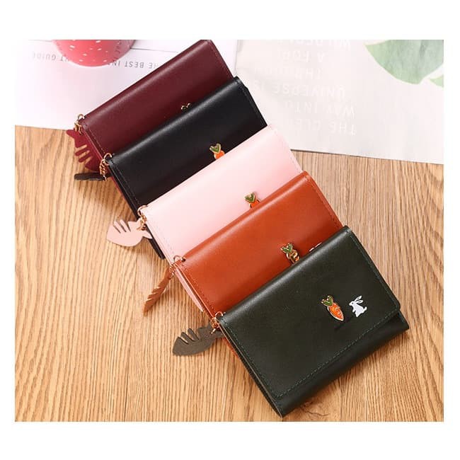 DOMPET KECIL WANITA MINI LIPAT PENDEK CEWEK WOMEN WALLET KARTU IMPORT KULIT PREMIUM MURAH LUCU GF488