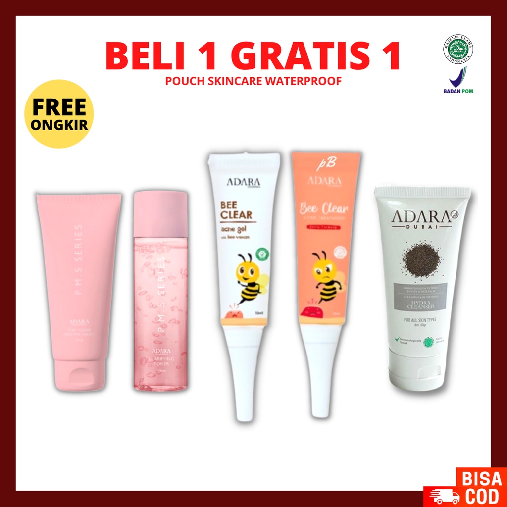 [ FREE GIFT ] ADARA Bee Clear Acne Reguler &amp; Extra Formula | Acne Concentrate Serum | P.M.S Enzyme Facial Wash | P.M.S Clarifying Toner 100ml