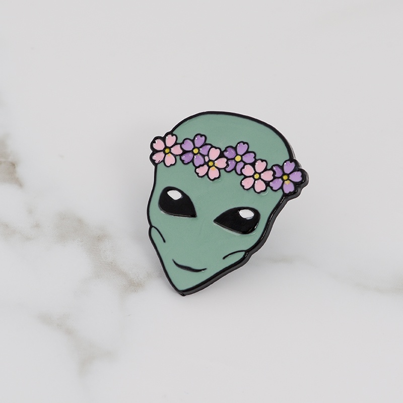 Bros Pin Enamel Desain Kartun Alien Untuk Hadiah Teman