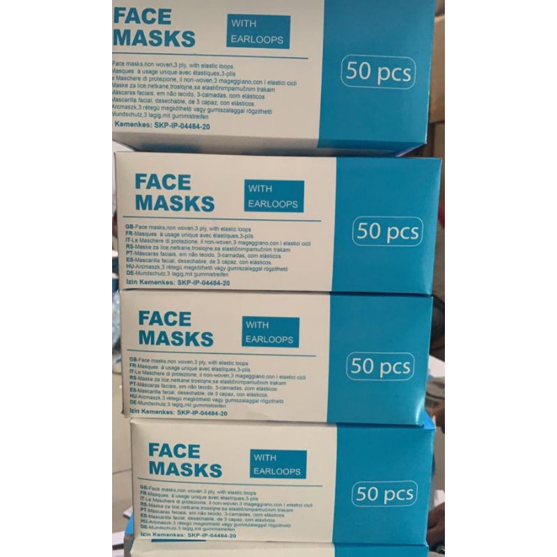 Masker 3 ply surgical face mask isi 50 pcs