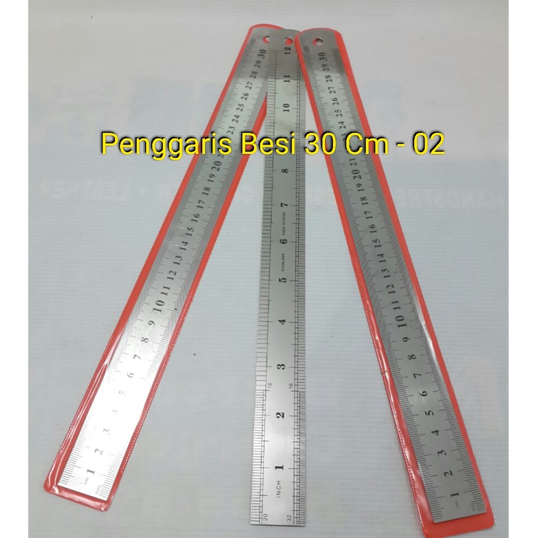 PENGGARIS BESI 30 cm Termurah Stainless Pengaris Garisan bukan 15 cm