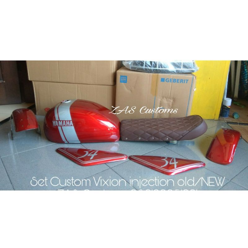paket body set Vixion Custom Kastem Japstyle Caferacer Bratstyle dll bisa request warna dan motifnya
