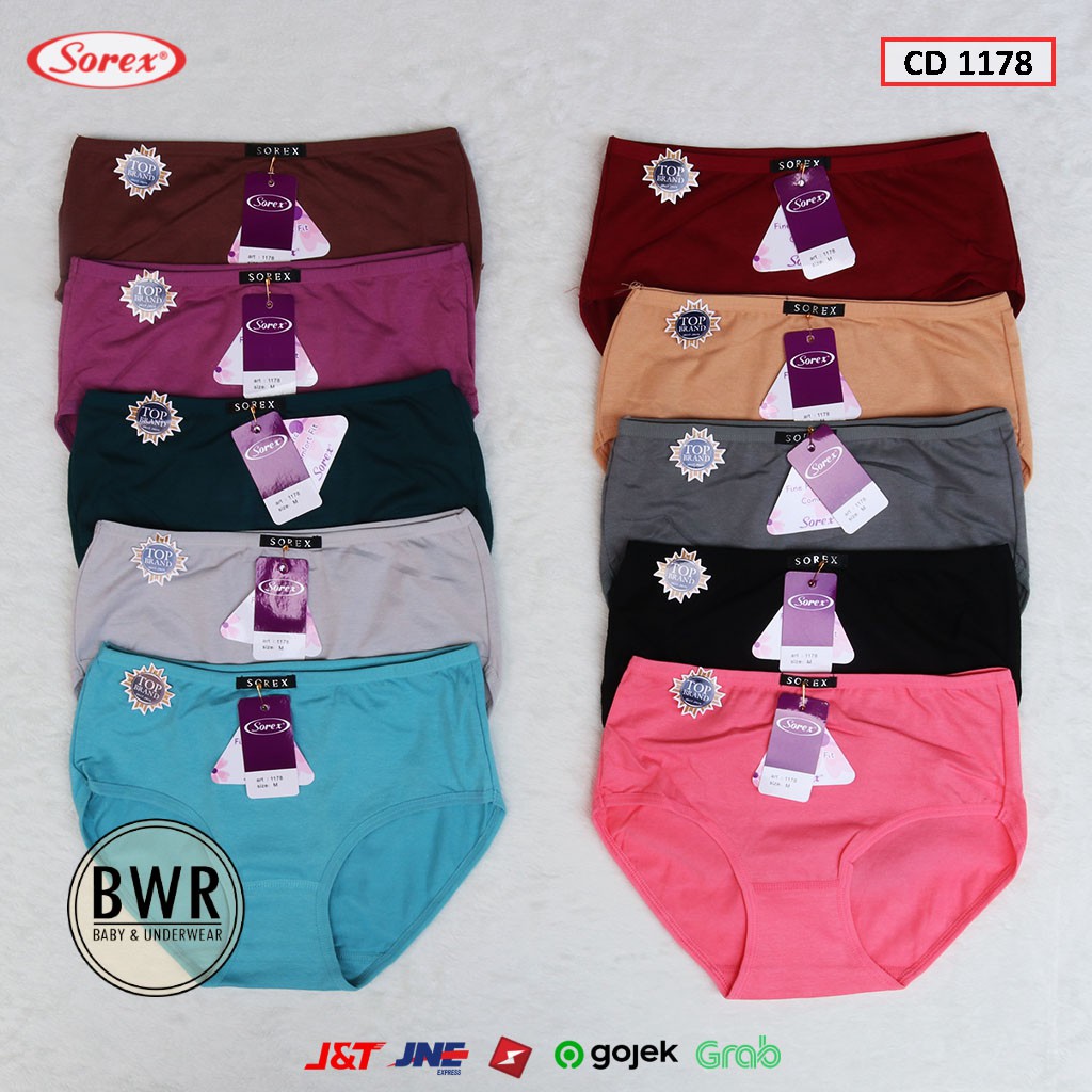 CD Sorex 1178 Basic Maxi / Celana Dalam Wanita Sorex Comfort Fit Warna Polos | Bwr