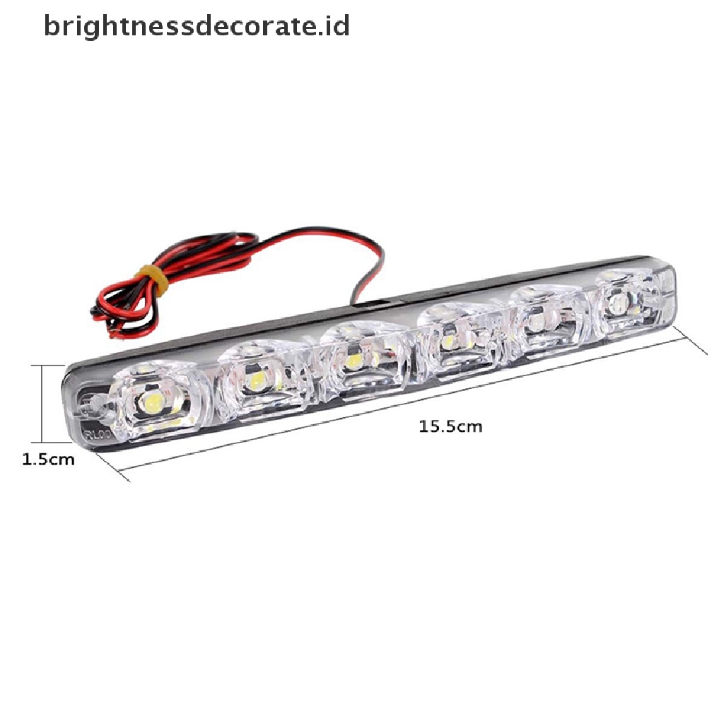 2pcs Lampu Kabut Drl 6 Led 12v Untuk Mobil