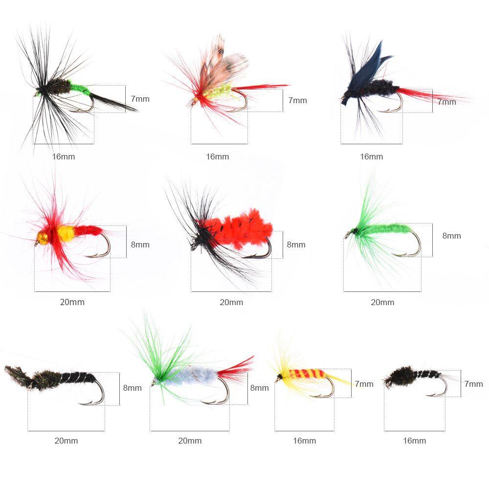 TOP Fly Trout Umpan Pancing Portable Serangga Engkol Swimbaits Treble Hooks Brown Caddis