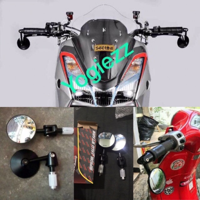 Spion Jalu Nmax Aerox Levi Primavera Sprint Vespa R15 R25 Ninja Cbr Spion Stang Bulat Universal Mhr