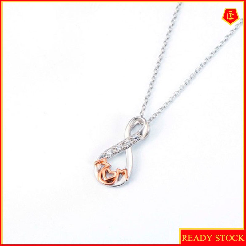 [Ready Stock]Love Mom Color Separation Pendant Mother's Day Gift Necklace Fashion Temperament