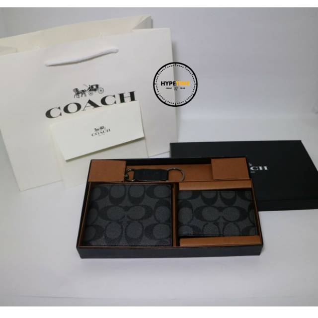 Coach signigniture wallet original / coach black 3 in 1