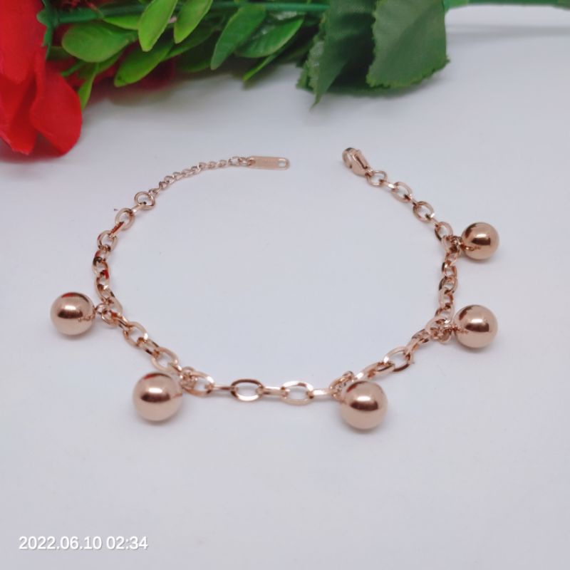 Gelang Titanium Premium gold,rose gold perhiasan Titanium Xuping Rodium perhiasan lapis emas 18,24 karat