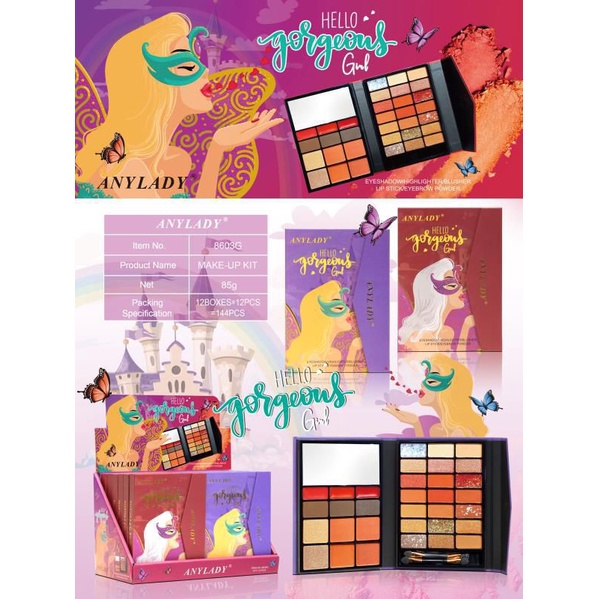 EYESHADOW ANYLADY FRUIT PALETTE 5 IN1 NO.8603G GORGEOUS GIRL 86020 | 8602P