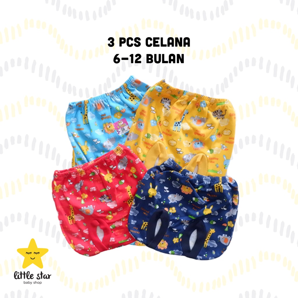 ISI 3 PCS Y Lin Celana Kacamata Motif Anak Bayi Cewek Cowok | Celana Pop Bayi Unisex | Celana Kodok Bayi