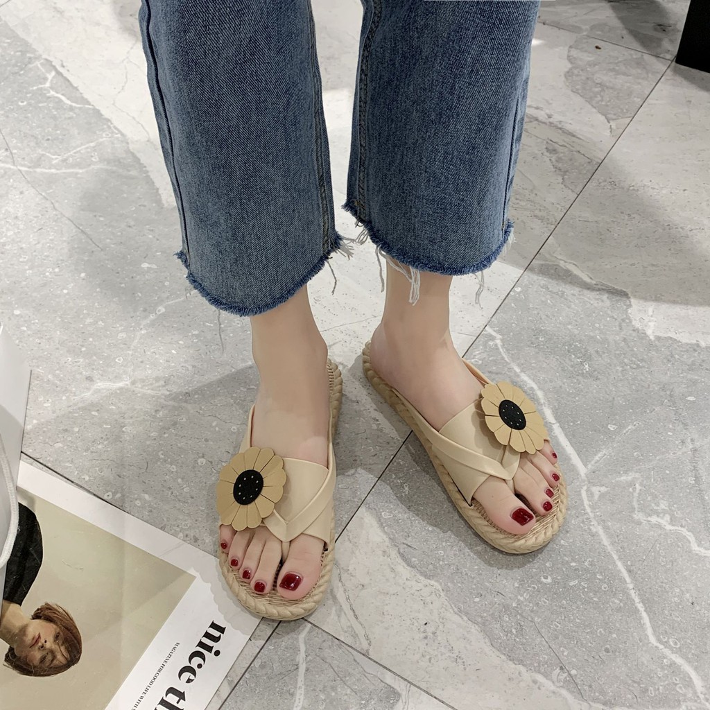 Sendal Tali Wanita Import Fashion Sandal Slop Cewek Murah Sendal Jepit Santai Terkini SD-040