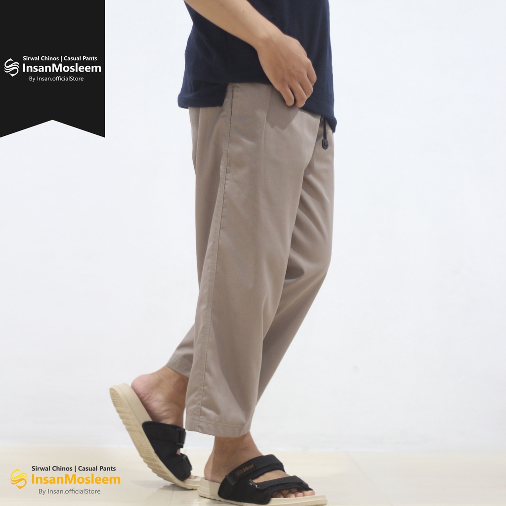 Celana Sirwal Pria Dewasa Model Chino Slimfit Modern Bahan Katun Tebal