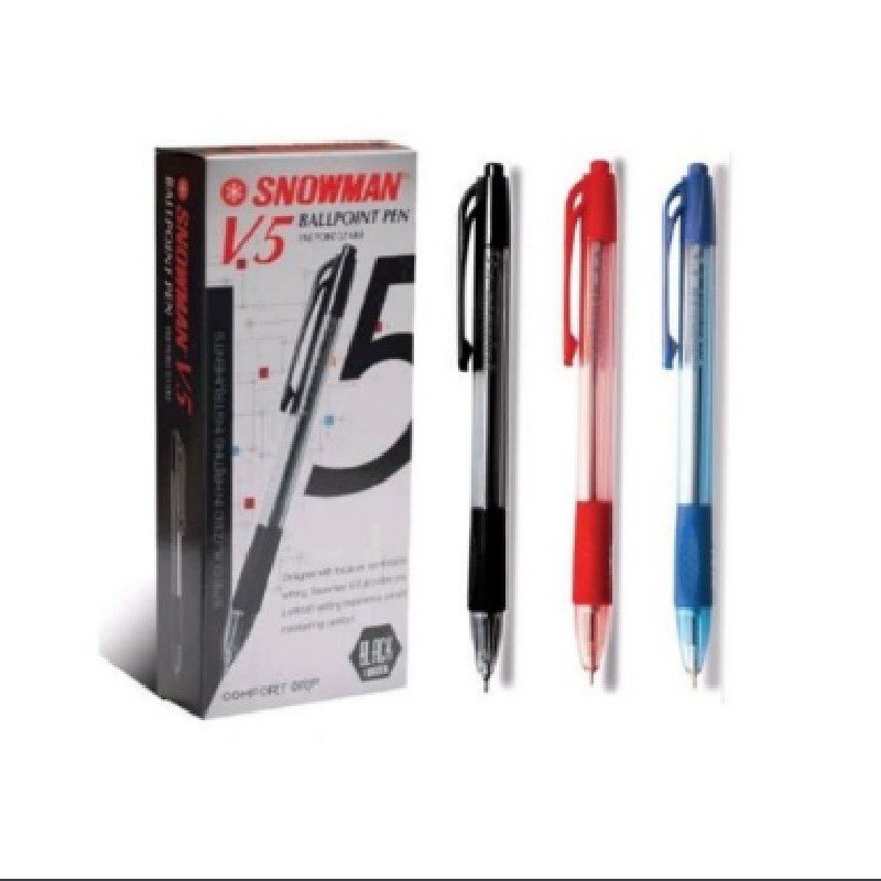 

Ballpoint Snowman V5 0.7 mm Set Isi 3/ Pulpen 0.7 mm Snowman Warna isi 3 / / Hitam-Merah-Biru