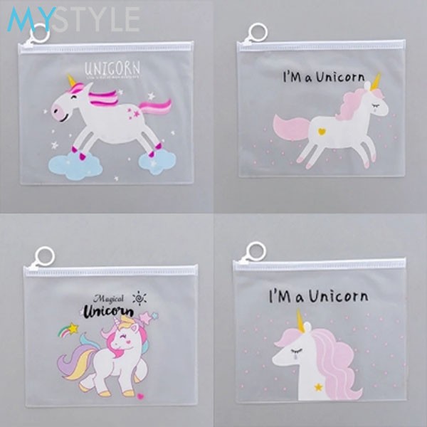 KOTAK PENSIL UNICORN TRANSPARAN PENCIL CASE TEMPAT PENSIL ANAK MURAH