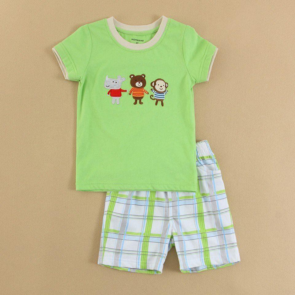 BABY BOY SUIT PANT ANIMAL GREEN